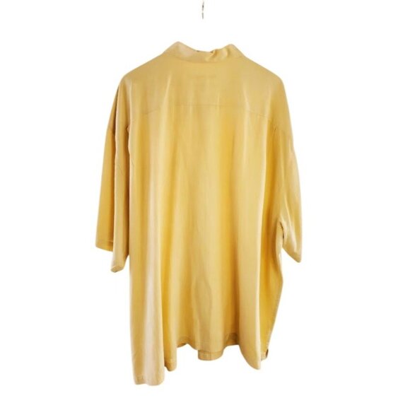Tommy Bahama Men's Yellow 100% Silk Button-Down Shirt 3X Big & Tall Relaxed Fit - Picture 4 of 9